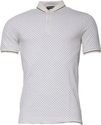 Dolce & Gabbana White Polka Dot Cotton Collared Polo Mens T-shirt (Pre-Owned)