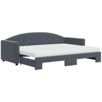 vidaXL Vidaxl - Sof&aacute; Cama Nido Con Colch&oacute;n Terciopelo Gris Oscuro 80x200 Cm