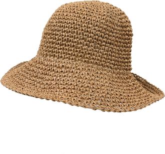 Capelli Strohhut CAPELLI NEW YORK, Damen, taupe, Stroh, H&uuml;te Strohhut, mit handgefertigter Struktur