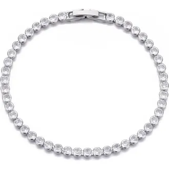 Adornia Crystal Bezel Bracelet in Silver at Nordstrom Rack