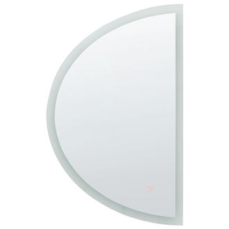 Beliani Beliani - Espejo De Pared Led De Vidrio Plateado 49 X 80 Cm Maquillaje Semi Tocador Bezons