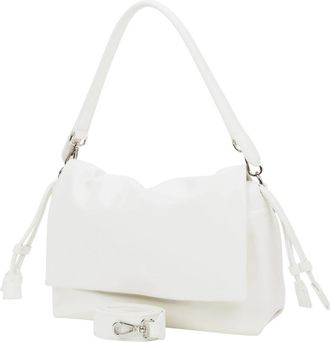 Estro & Luminara Echt Lederen Crossbody Tas - Dames - Schoudertassen - Wit - ONE Size - Leer - Tassen