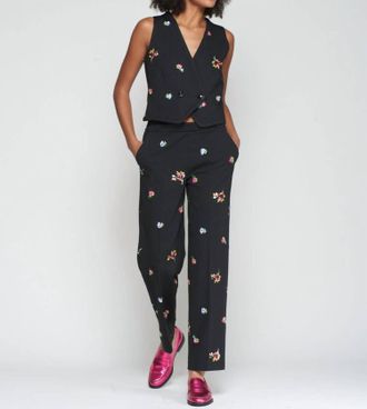 Vilagallo Aberturas Suit Pants In Black Floral