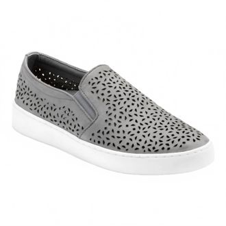 Vionic Womens Splendid Midi Perf Slip On In Grey