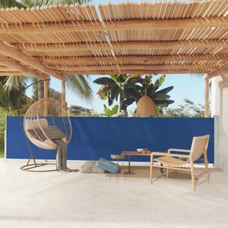 vidaXL Toldo Lateral Retr&aacute;ctil De Jard&iacute;n Azul 117x600 Cm Vidaxl