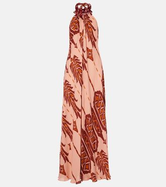 Johanna Ortiz Printed halterneck silk gown