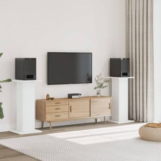 vidaXL Soportes Altavoces 2 Uds Madera Ingenier&iacute;a Blanco 30x30x95 Cm Vidaxl