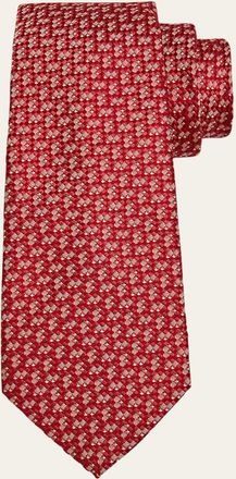 Kiton Mens Abstract Woven Silk 7-Fold Tie