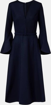 Oscar De La Renta Abito midi in misto lana con cintura