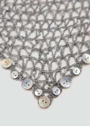 Mango Scialle crochet con bottoni decorativi grigio - Donna - Taglia unica - MANGO