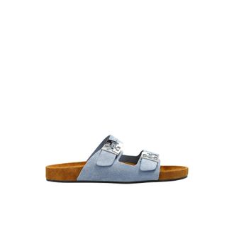 Tory Burch Schoenen, Dames, Blauw, 37 EU, Leer, Mellow Slides