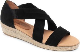Patricia Green Eliza Platform Wedge Espadrille Sandal in Black Suede at Nordstrom, Size 9