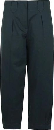 Kenzo Viscose Katoen Carrot Broek - Dames - Wijde Broeken - Groen - M - Katoen - Broeken