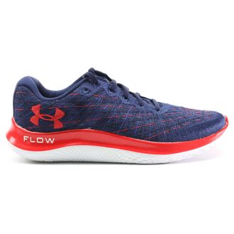 Under Armour Flow Velociti Wind Synthetic Textile Mens Low Top Trainers - Navy Red - Size:UK 11.5