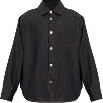 Ami Denim overhemd met logo - Heren - Spijkeroverhemden - Blauw - L - Denim - Overhemden