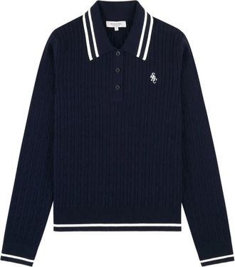 Sporty & Rich Cable Knit Sweater - Dames - Polos - Blauw - S - Tops