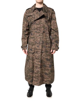 Dolce & Gabbana Multicolor Camouflage Double Breasted Coat Mens Jacket