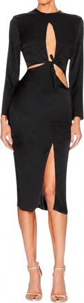 Mother of All Rose Silk Midi Dress In Black