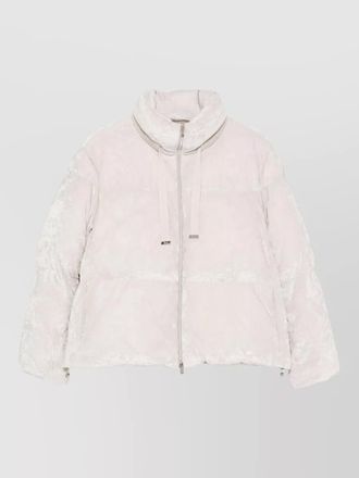 Herno high collar long sleeve textured padded coat