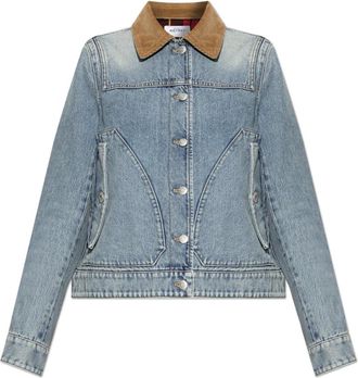 Alexander McQueen Alexander McQueen, Denim Jackets, female, Blue, Size: XS Boxy Denim Jacket