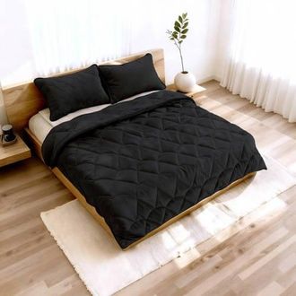 Sleeptime velvet dekbed zonder overtrek met kussenslopen Lazy - zwart