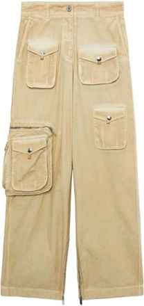 Halfboy Cargo Pants in Warm Sand - Dames - Wijde Broeken - Beige - W26 - Katoen - Broeken