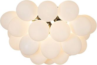 QAZQA Lampada da soffitto uvas - Design - Vetro,Acciaio - Bianco/Nero - Sfera Max. 6 x Watt - Qazqa