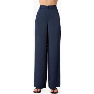 Cami NYC Kyley Crepe Silk Wide Leg Pants in Moody Blue at Nordstrom, Size X-Large