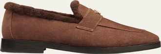 Bougeotte Suede and Shearling Loafers
