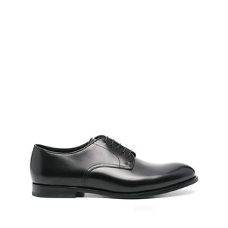 Doucal's Brushed Leather Derby Schoenen - Heren - Nette schoenen - Zwart - 41 EU - Leer - Schoenen