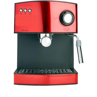 Adler Europe Ad 4404r Cafetera Espresso Manual 15 Bares 1,6 L, Brazo Doble Salida, Espumador Leche, Calientatazas 850w Rojo