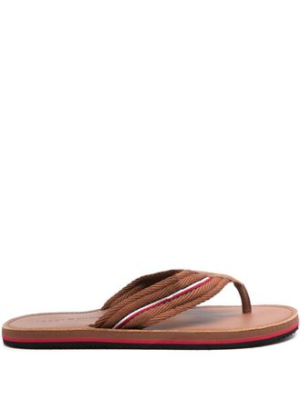 Tommy Hilfiger stripe-detail flip flops - Brown