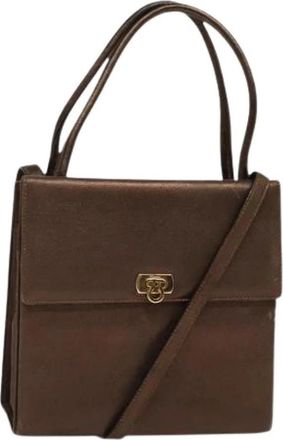 Ferragamo Tweedehands leren handtassen - Dames - Vintage Handtas - Bruin - ONE Size - Leer - Vintage