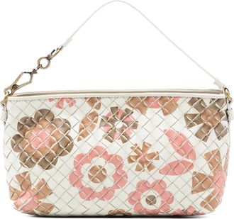 Bottega Veneta Womens Pre-owned Nappa Intrecciato Floral Print Handbag - White Leather - One Size