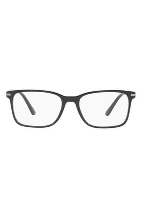 Prada 56mm Rectangular Optical Glasses in Black/demo Lens at Nordstrom