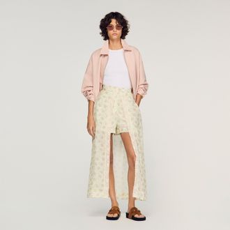 Sandro Floral print maxi skort