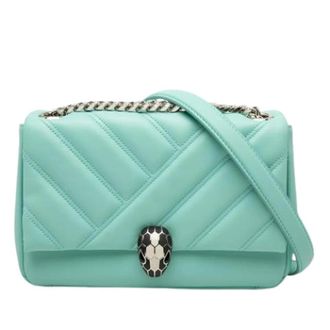 Bulgari Pre-owned Shoulder Bags, female, Blue, Size: ONE SIZE Pre-owned Serpenti Cabochon
