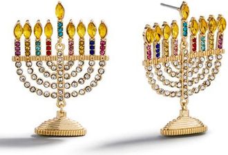 BaubleBar Glow Big Crystal Drop Earrings in Gold Multi at Nordstrom