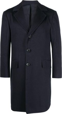 Kiton single-breasted cashmere coat - men - Cashmere/Cupro - 50 - Blue