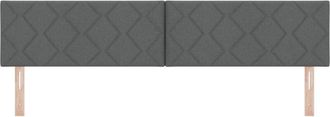 vidaXL Fabric Headboard Geometric Manual Dark Grey 200 cm Fabric Vidaxl