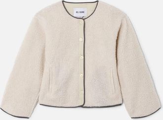 Re/Done Womens Cocoon Liner Jacket In Vintage White