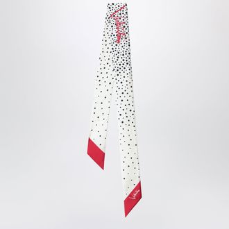 Valentino Garavani Foulard bandeau Little Stars Starry in seta rosso vaniglia