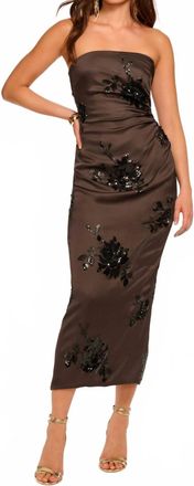 Ramy Brook Sharon Strapless Embellished Midi Dress In Boho Brown