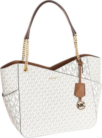 Michael Kors Jet Set Travel Grote Chain Shoulder Tote Bag - Dames - Schoudertassen - Wit - ONE Size - Tassen