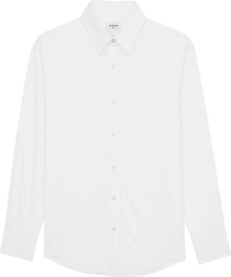Saint Laurent Formal Shirts, male, White, Size: 2XL Cassandre Stretch Cotton Shirt