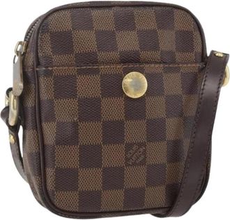 Louis Vuitton Pre-owned Damier Ebene Canvas Schoudertas - Dames - Vintage Schoudertas - Bruin - ONE Size - Leer - Vintage