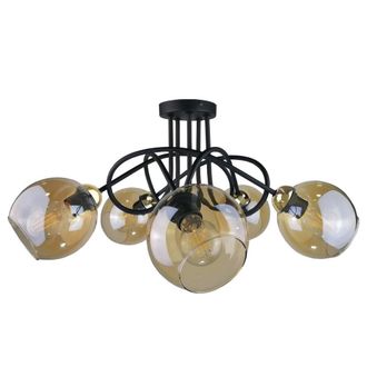 Netlighting Venus Multi Arm Semi Flush Ceiling Light Gold 70cm 5x E27