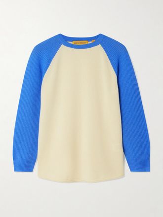 Guest In Residence Pullover In Cashmere Bicolore Baseball Tee - Blu