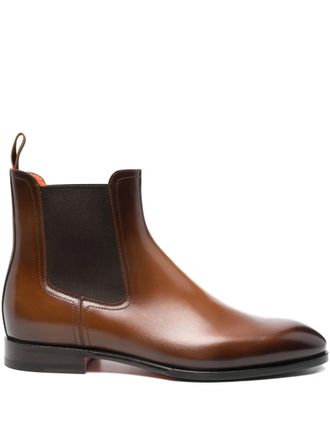 Santoni leather Chelsea boots - Brown