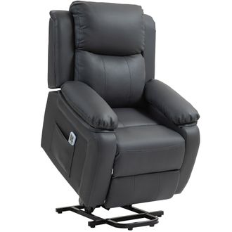 HOMCOM Riser and Recliner Chair Power Lift Recliner with Remote Dark Grey | TJ Hughes
